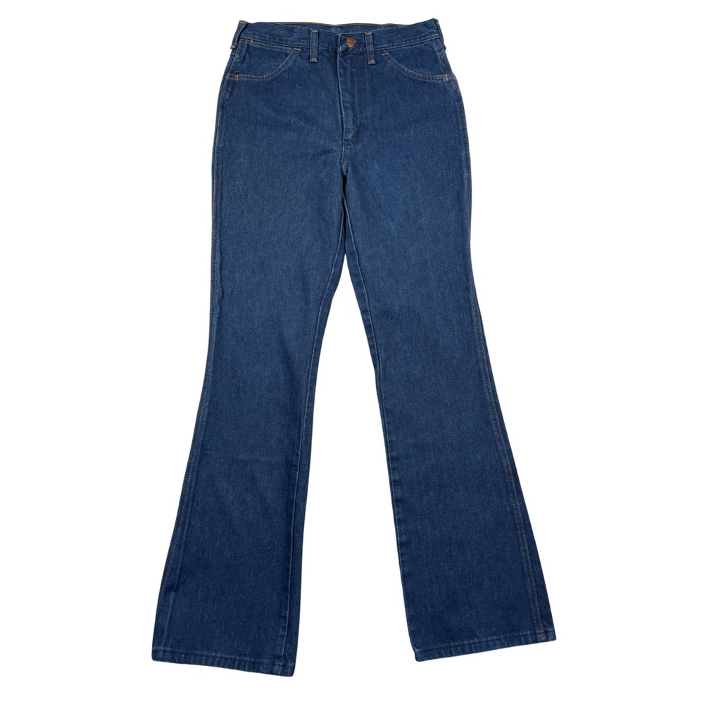 Maverick Flare Leg Jeans Womens 28‎ Blue High Rise Vintage 70s Western Denim USA